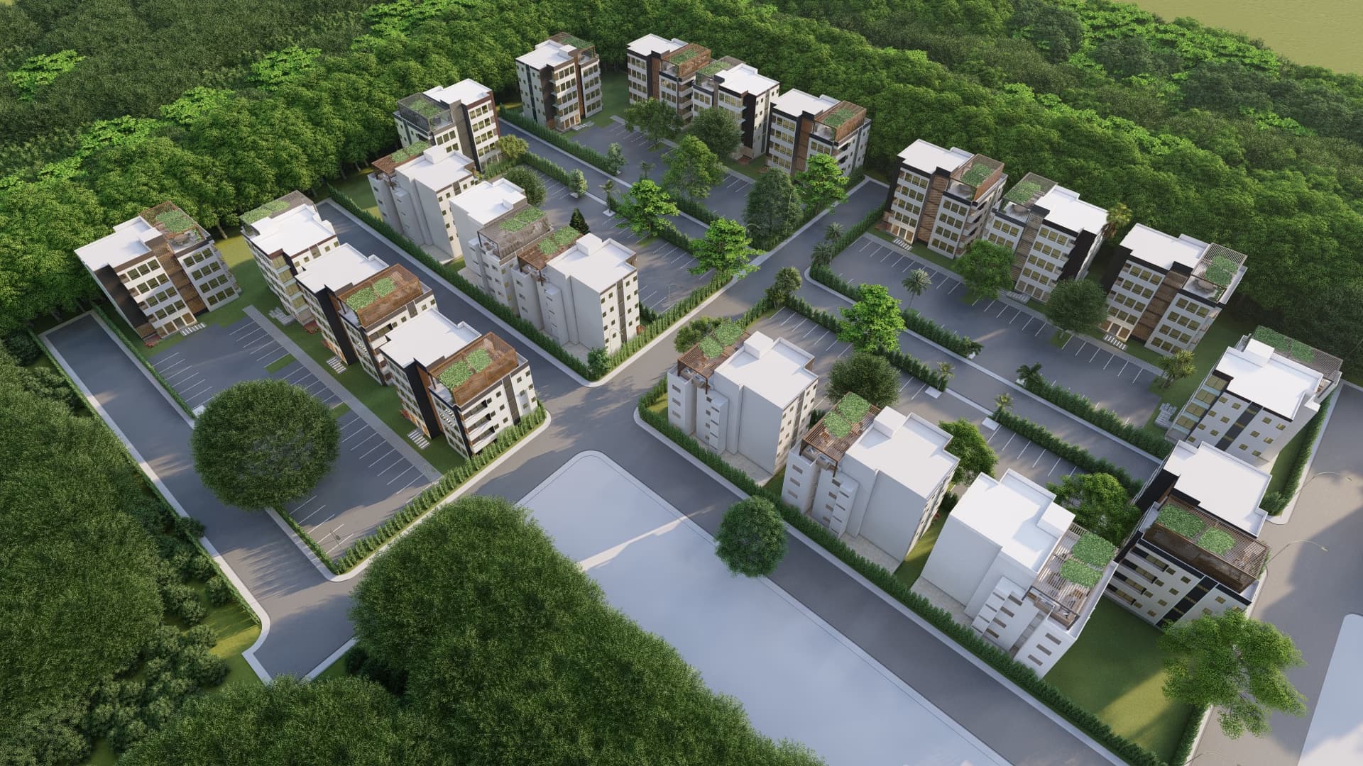 Vista aérea del complejo residencial Costa Mar